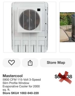 Mastercool 5900 CFM 115-Volt 3-Speed Slim Profile Window Evaporative Cooler for 2000 sq. ft.