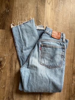 Levi's Premium 501 Straight Leg Jeans with Raw Hem Womens 26x26