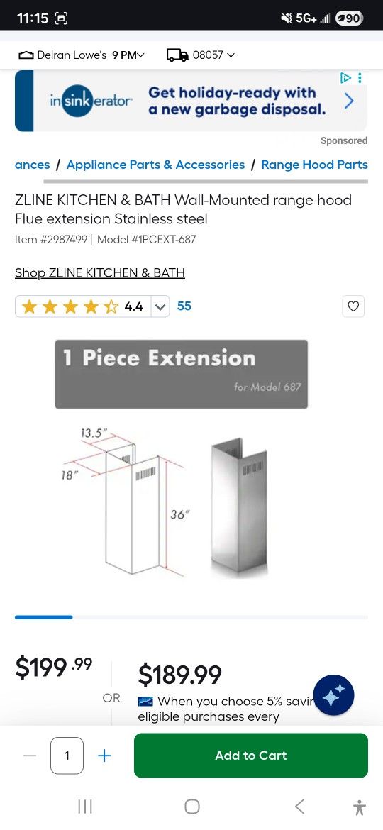 ZLine Hood extension