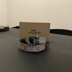 Coach Belt Beige And Black 30-33 33-35 35-37