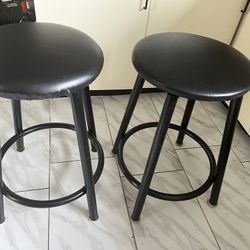 Metal stools (pair) approx H23” seat 14” round