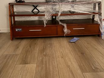 Cherry Wood TV Stand with Two Drawers