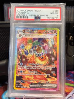 Pokemon PSA 8 Flareon ex #146 Special Illustration Rare Prismatic Evolutions