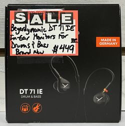 Beyerdynamic DT 71 IE In-Ear Monitors For Drums & Bass Brand New 