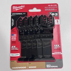 Milwaukee Oscillating Tool Blade Set – 5pc OPEN-LOK – New
