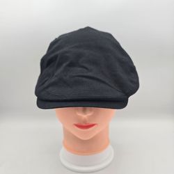 Stetson All American Black Solid Newsboy Flat Cap Hat Size S/M. 3