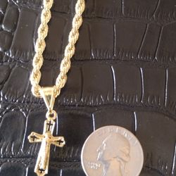 Small Cross Pendant And Chain Set 