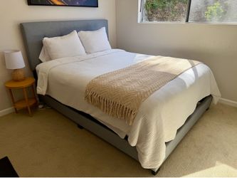 Queen Upholstered Bed Frame + Sealy/Serta Mattress + Box Spring