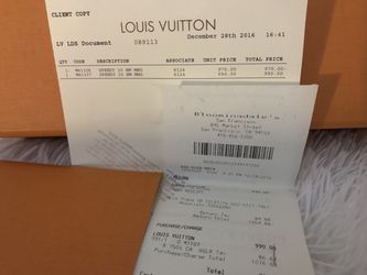 louis vuitton purchase receipt