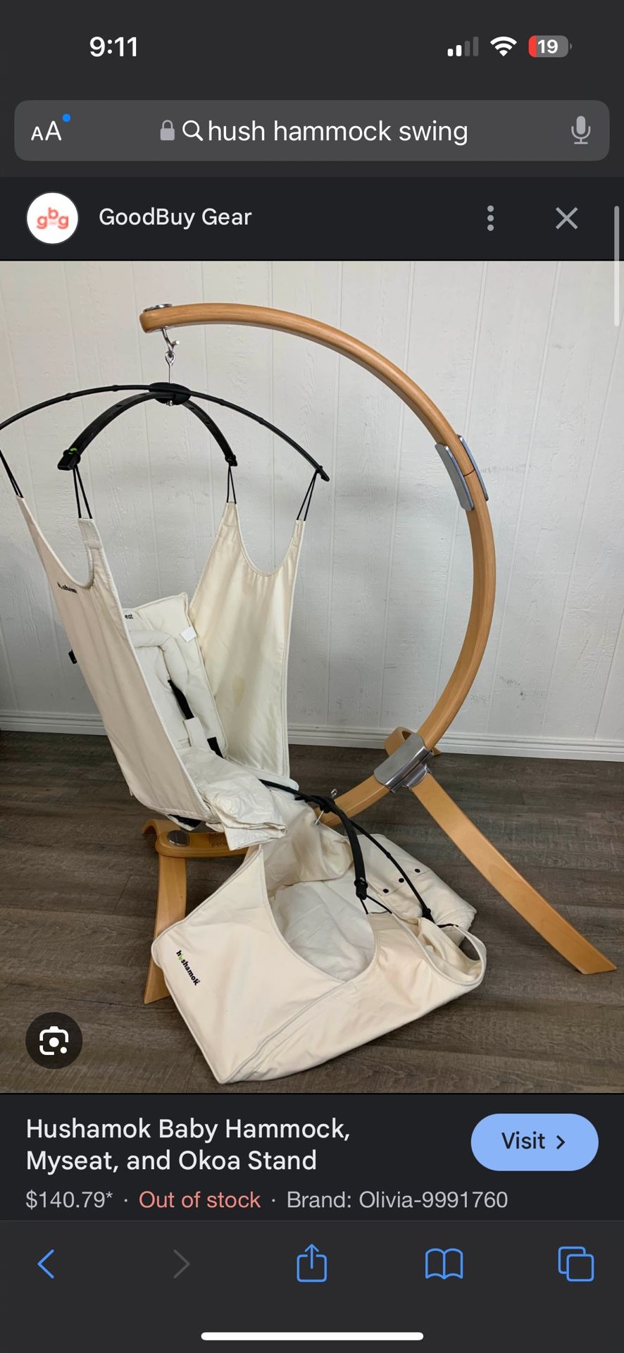 Hushamock Indoor Swing For Infant/toddler