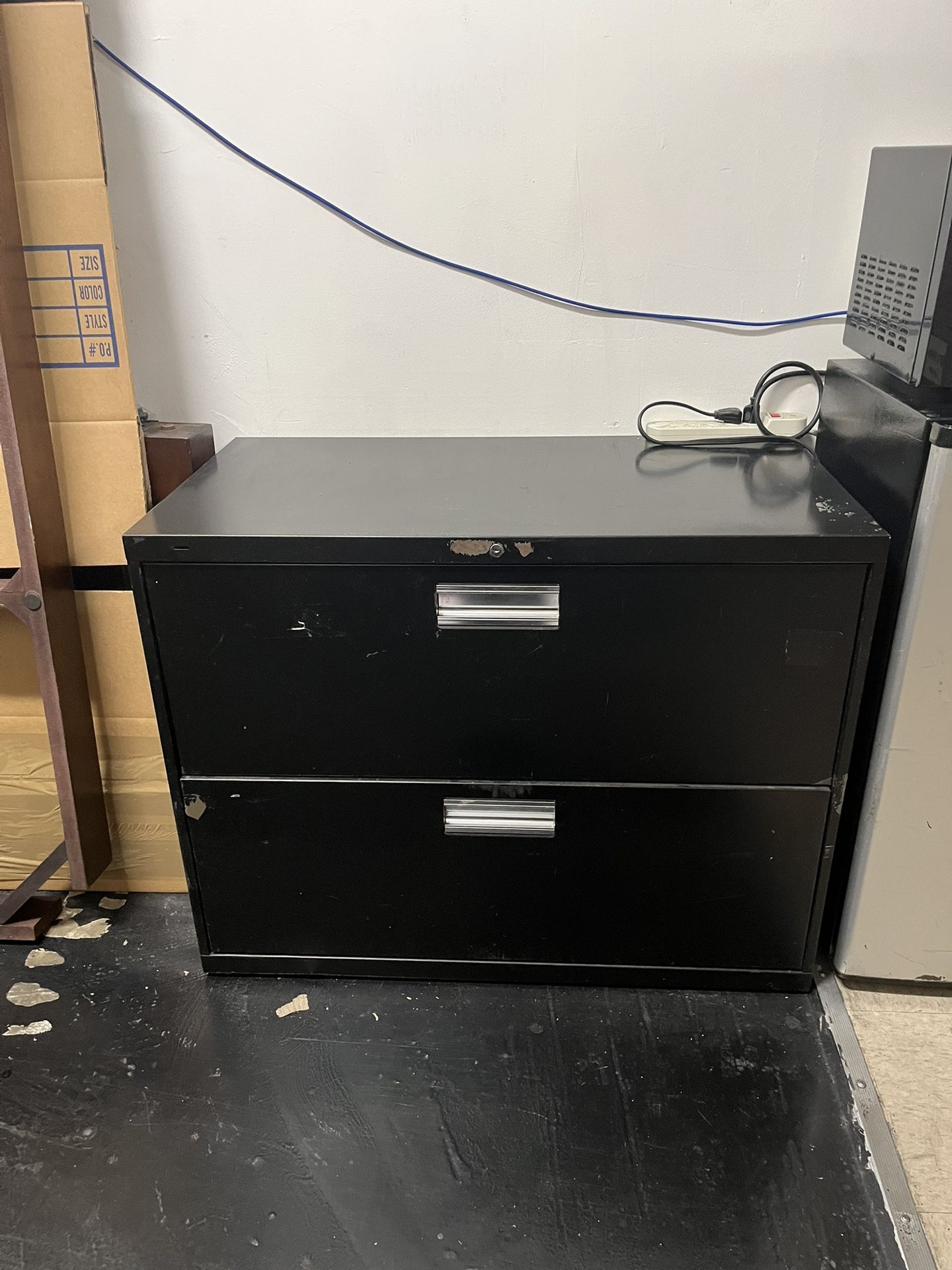 2 Drawer Brown Metal File Cabinet