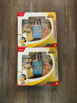 2 NEW Pokémon TCG 30th Celebration Poster Collection Box Promos 3 Cards English