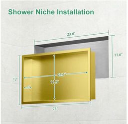 Gold stainless steel waterproof shower niche