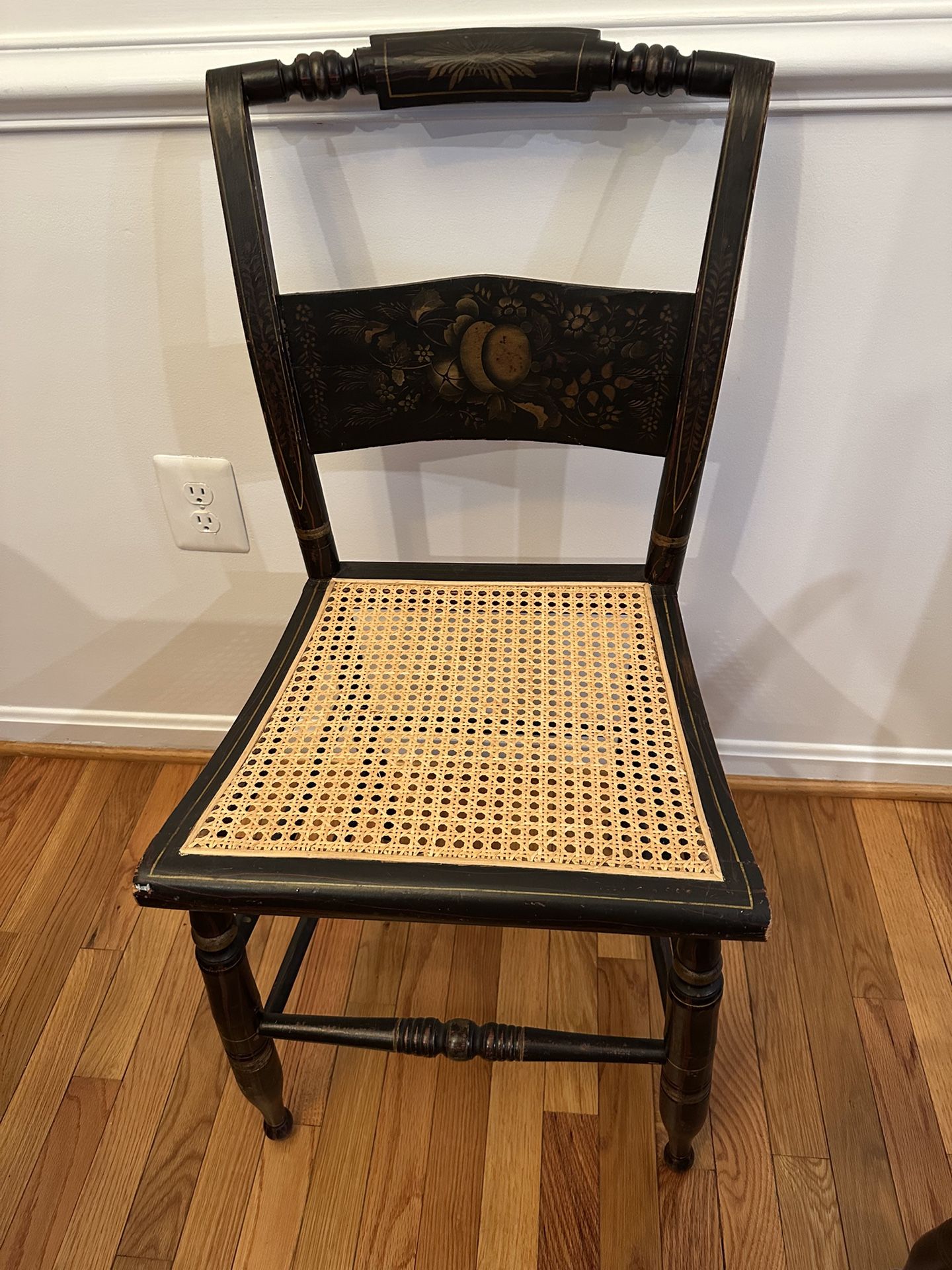 Antique Chair with Wicker Seat