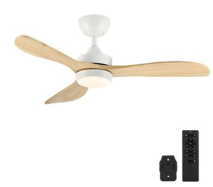 VONLUCE Ceiling Fans with Lights, 42 Inch Ceiling Fan and Remote, 6-Speeds Noiseless Reversible DC Motor, 3CCT, Wood Ceiling Fan for Outdoor Indoor Fa