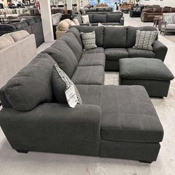 Living Room Furniture Dark Color Almost Black Sectional Couch With Chaise ⭐U Shape Modular Sectional Set Color Options 