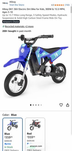 Hiboy DK1 36V Electric Dirt Bike for Kids, 300W & 15.5 MPH