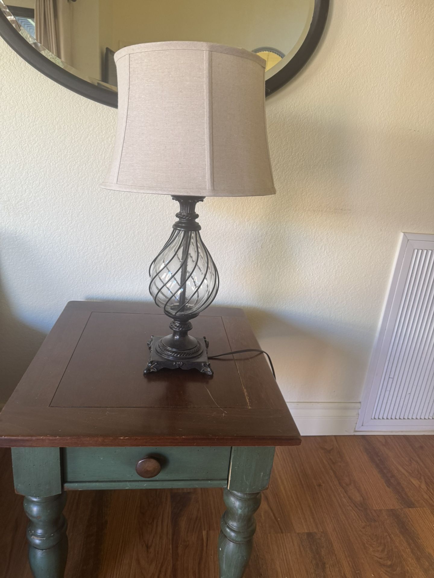 Vintage Green Wood Coffee Table And End Table Set