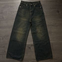 Wide-Leg Vintage Washed Jeans [Size 28]