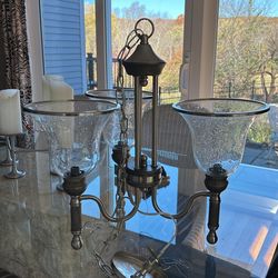 Brushed Nickel Hanging Chandelier 