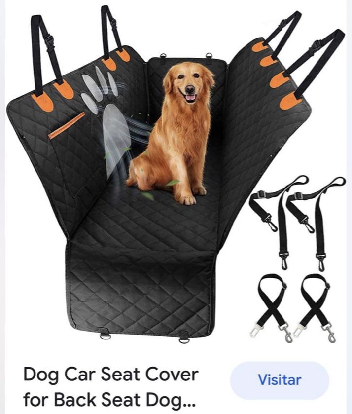 Pet Dog Car Seat Cover Mat Rear Back Waterproof Nonslip Scratchproof Black, NEW 