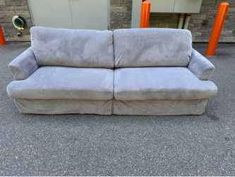 Gray corduroy couch