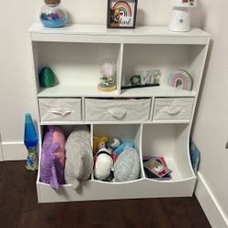 Combo Bin Storage Unit with Three Baskets – White