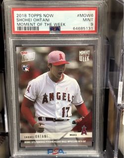 2018 TOPPS NOW MOMENT OF THE WEEK  SHOHEI OHTANI PSA 9 ROOKIE CARD