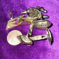 Cufflinks..3 Pair Vintage Cufflink Pairs