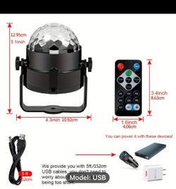 Sound Activated Disco Ball Party Lights with USB Cable - LED DJ Stage Lighting Syncs with Music v