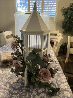 Bird Cage Floral Wall Decor