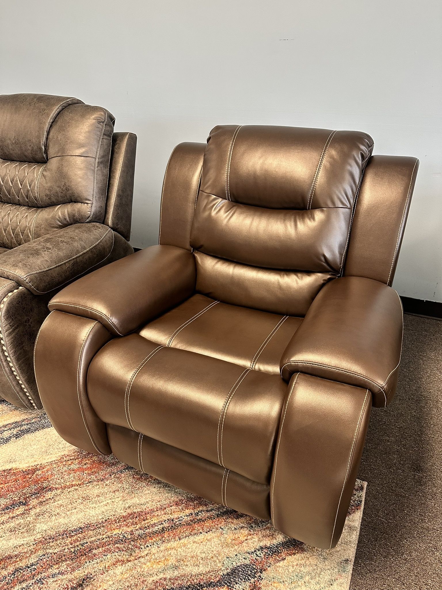 Brown Leather Rocker Recliner