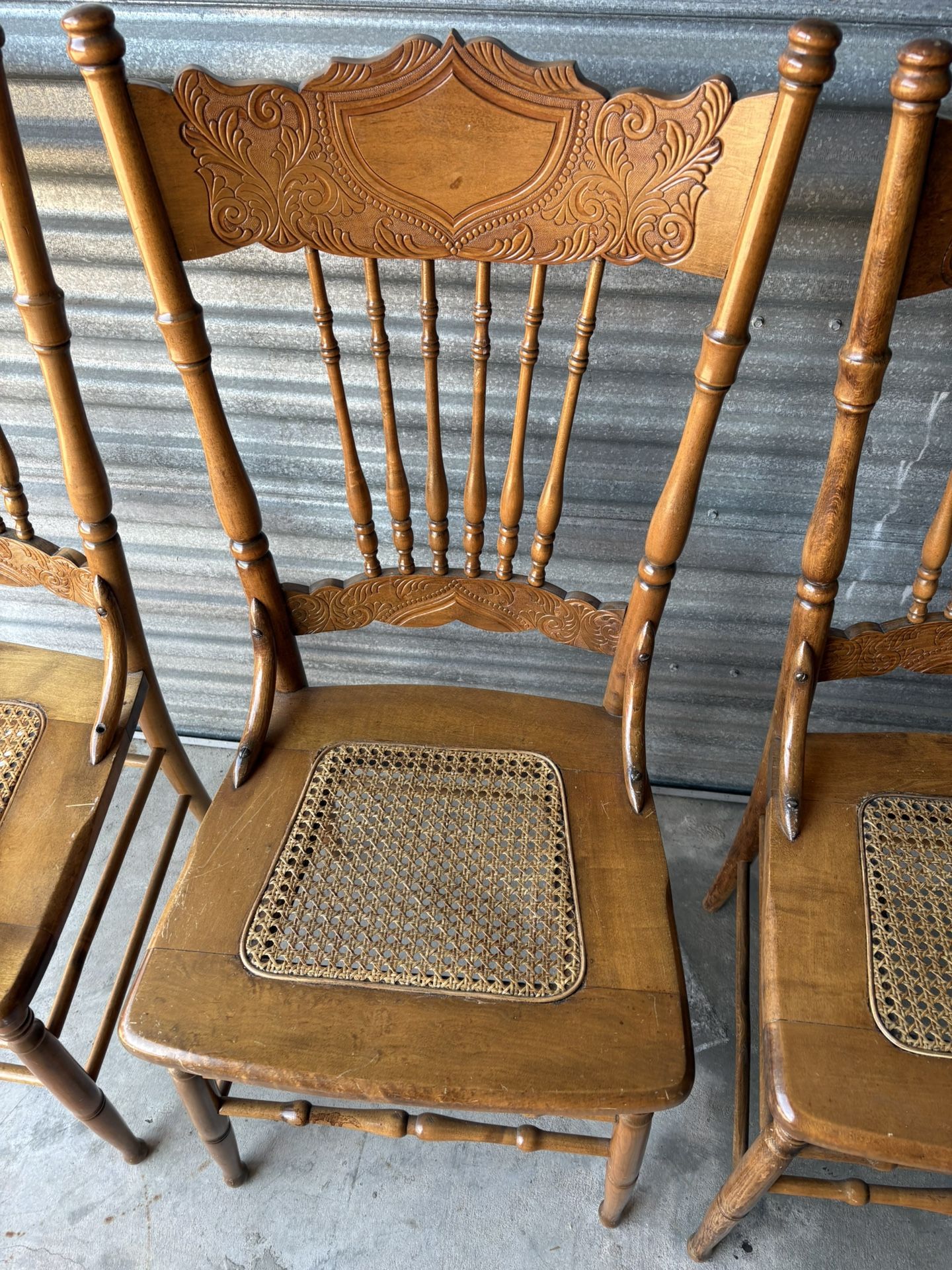 Vintage Press Back Chairs, Dining Room Chairs Came
