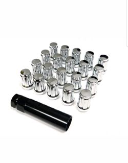 20 pc steel spline drive lug nuts with key chrome