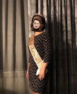 Black Gold Sequin Chevron Midi Dress