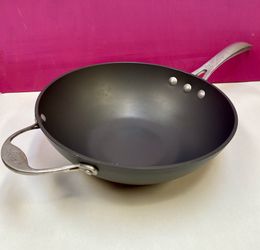 Calphalon Deep Wok Stir Fry Pan, 10” Flat Bottom