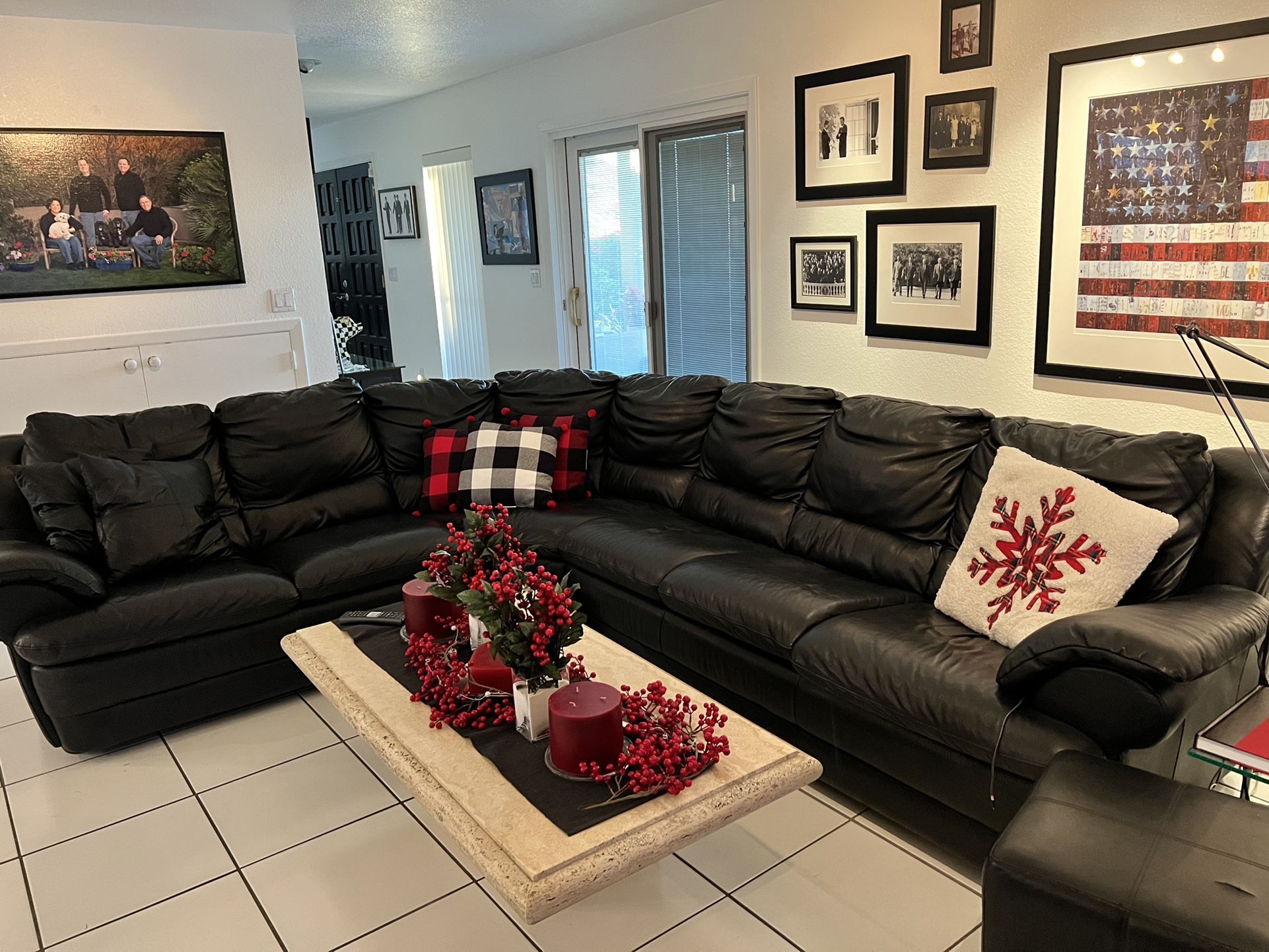 Black Leather Sectional Sofa