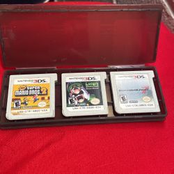 3DS games Super Mario Bros, Luigi’s Mansion, And Mariokart 7