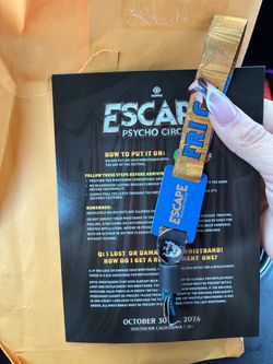 Escape GA Friday wristband pick up in Ontario