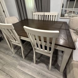 Wood Table With 4 Chairs 