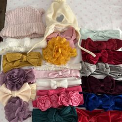 20 Baby Headbands, 2 Beanies 