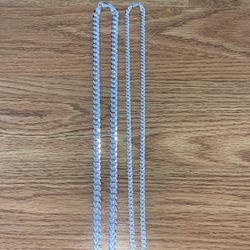Brand New Men’s 925 italy sterling  silver cuban link chains both 24inch  5mm & 7mm sold as a set $350 OBO