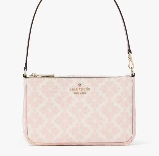 Kate Spades Pink Rose Flower Purse And Wallet/Cardholder