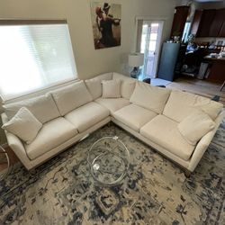 HUGE DISCOUNT! Macy's Furniture Charlett 2-Pc. Fabric Sectional - Snow White