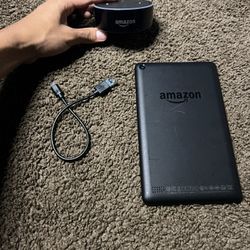 Amazon Tablet Fire 7 And Amazon Alexa With The Charger For Both TESTED 