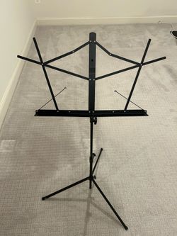 Portable Folding Sheet Music Stand - Lightweight & Adjustable (Black)