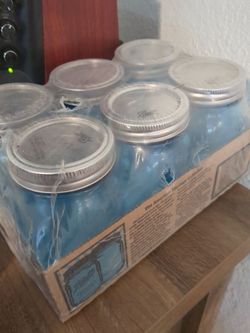 Blue mason ball canning jars