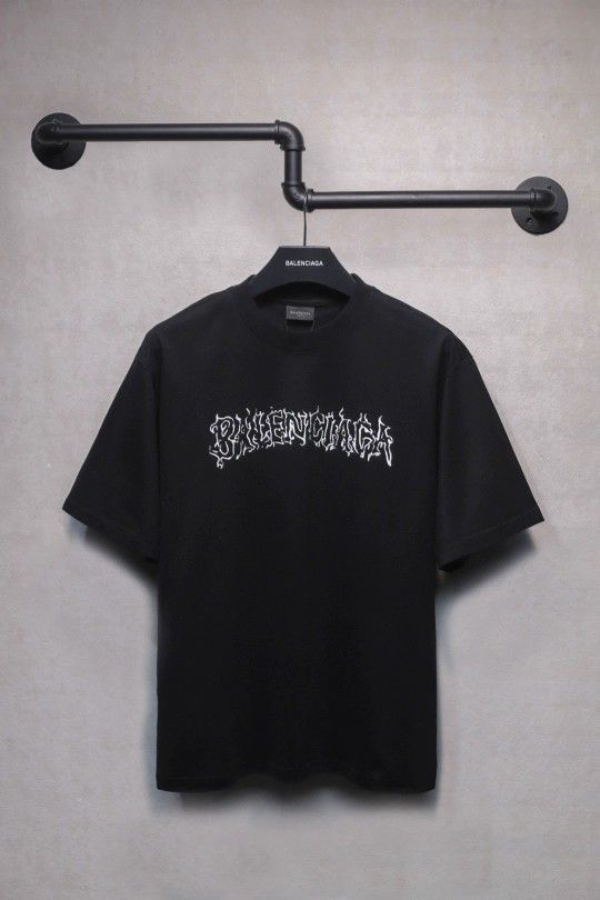 Balenciaga short-sleeved black T-shirt for men and women