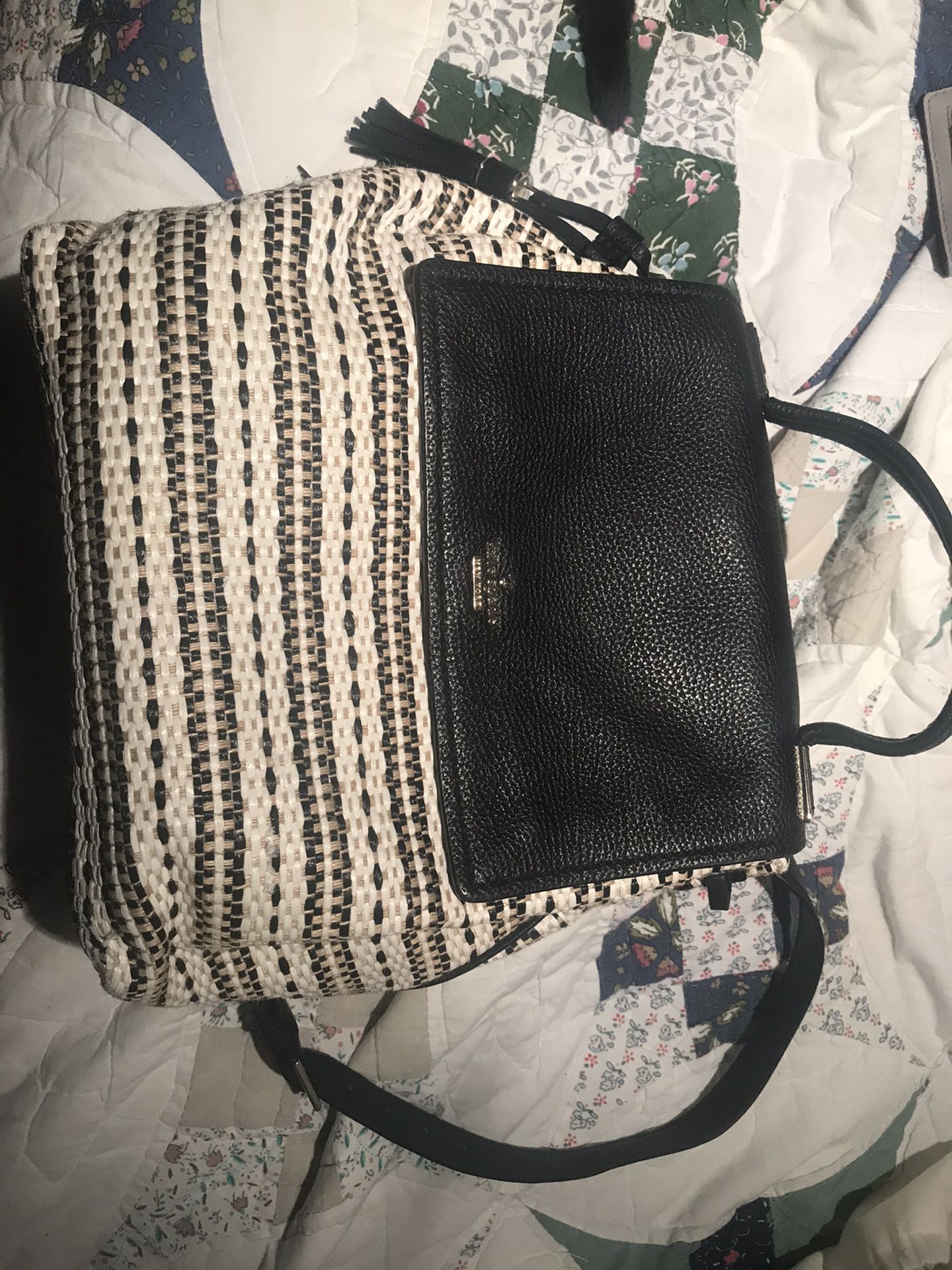 Kate Spade straw backpack purse