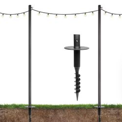 Two 9-Foot String Light Poles (UNOPENED)